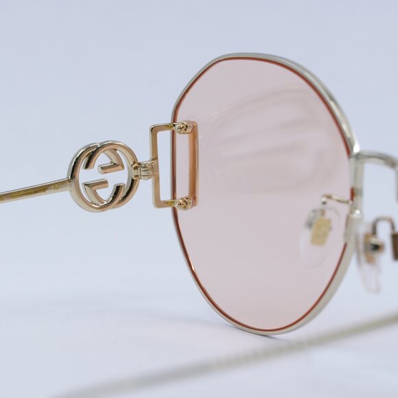 🕶️ New Gucci GG1206SA 004 Sunglasses - Gold Frame, Pink Lenses - Picture 7 of 12